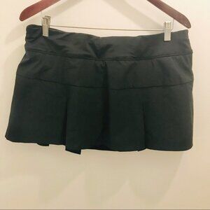 Lands End Swim Skirt Skort 14 black tennis golf pickleball